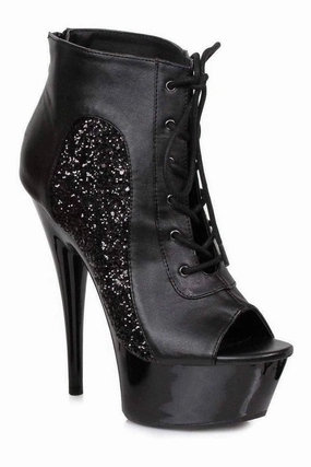 609-NICKY Ankle Boots  | Black Glitter