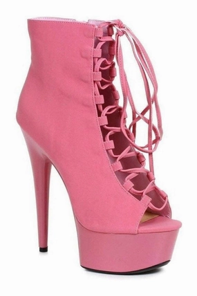 609-REVERSE Ankle Boots  | Fuchsia Patent