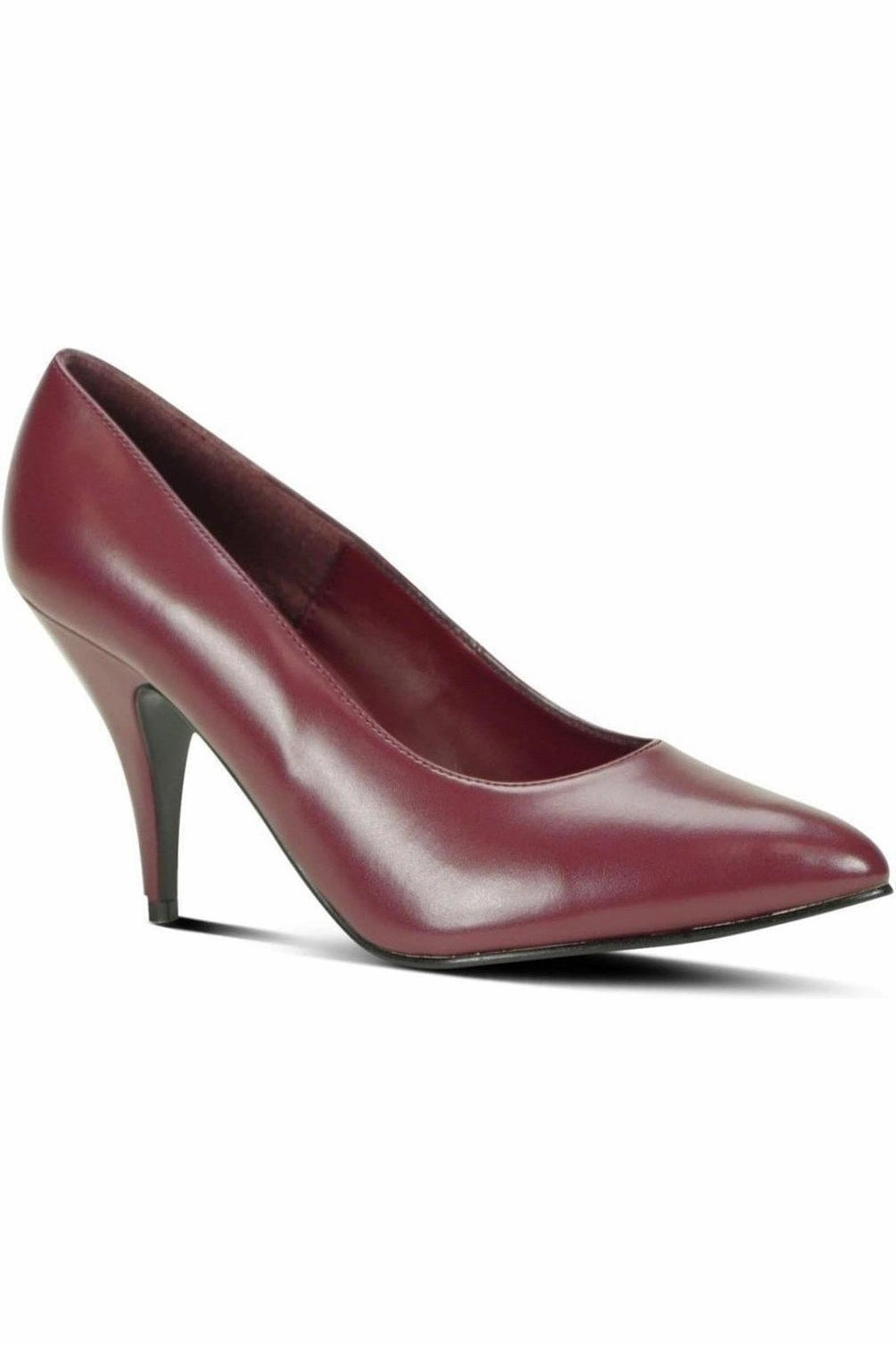 8902-Wide Classic Pump | Wine Faux Leather