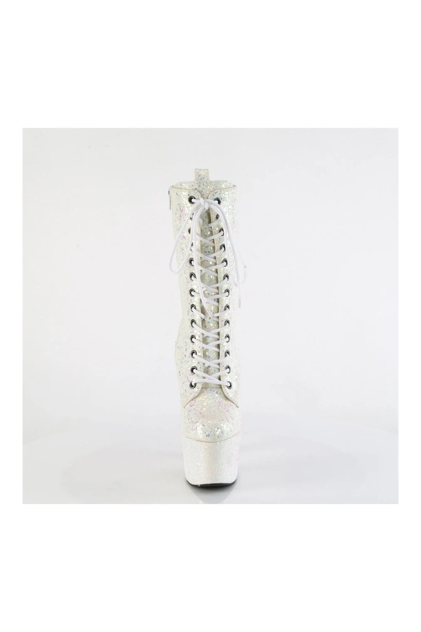 ADORE-1040-IG White Glitter Ankle Boot