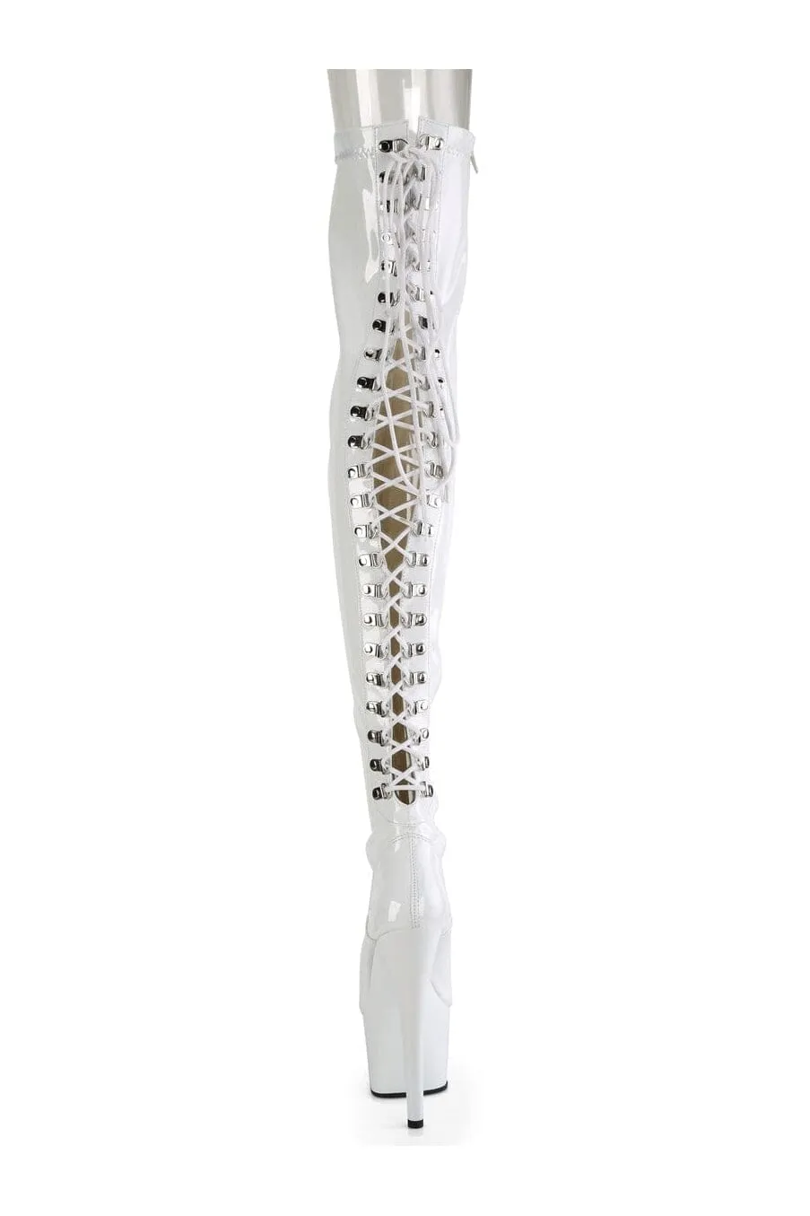 ADORE-3063 White Patent Thigh Boot