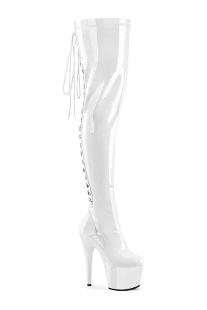 ADORE-3063 White Patent Thigh Boot