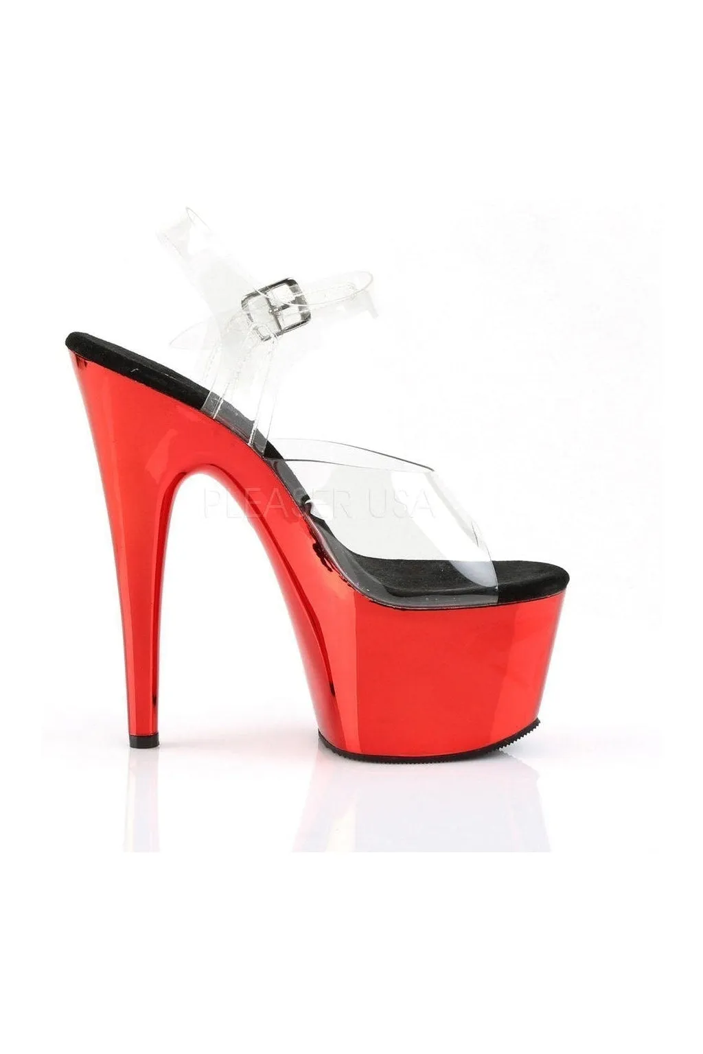 ADORE-708 Platform Sandal  | Clear Vinyl