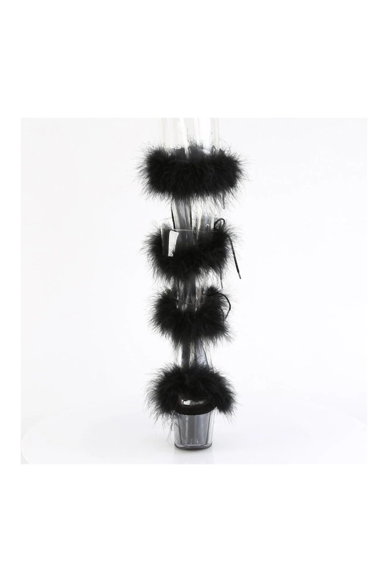ADORE-728F Clear Marabou Sandal