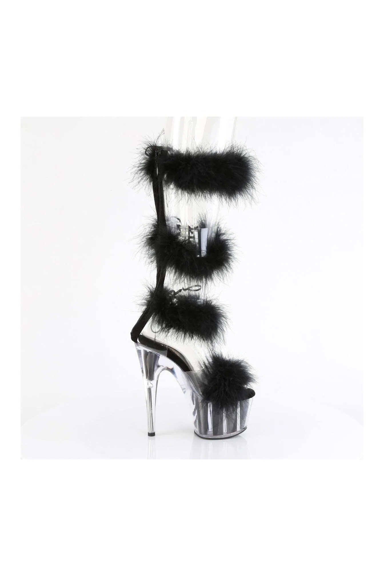 ADORE-728F Clear Marabou Sandal