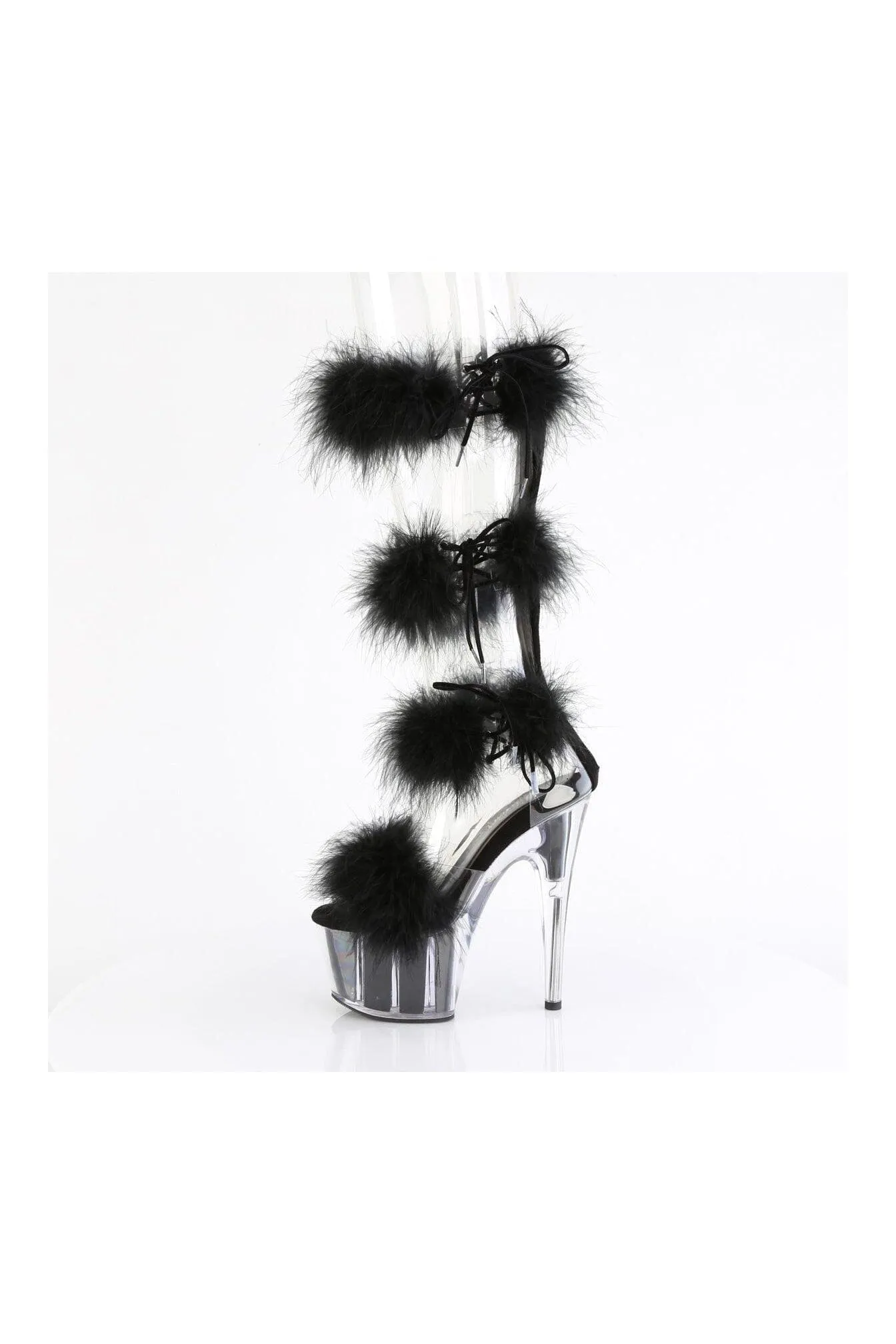 ADORE-728F Clear Marabou Sandal