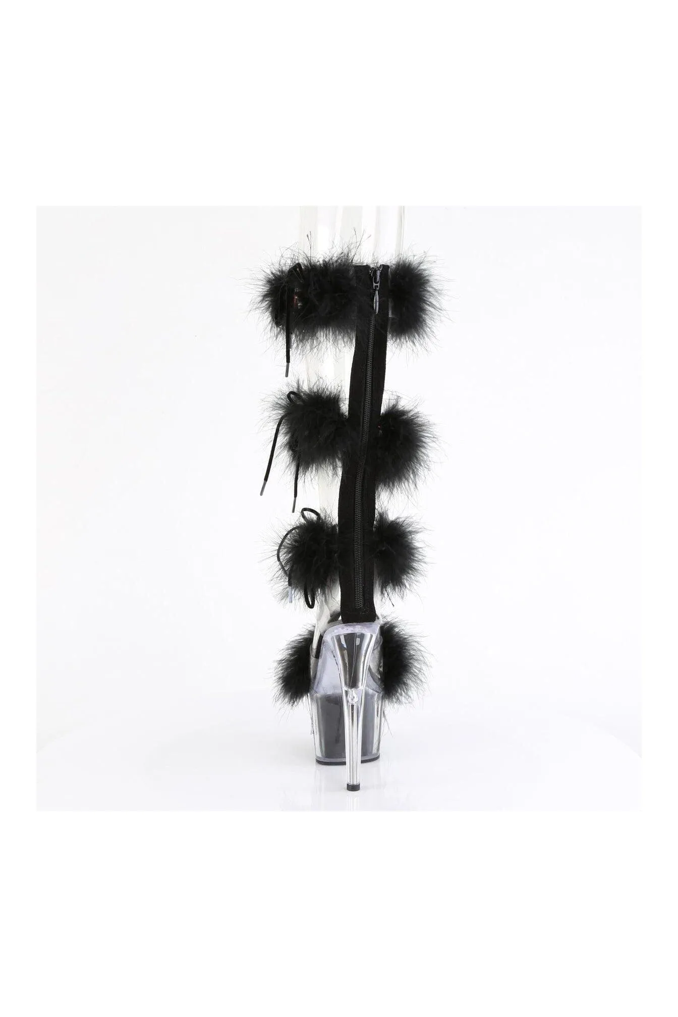 ADORE-728F Clear Marabou Sandal