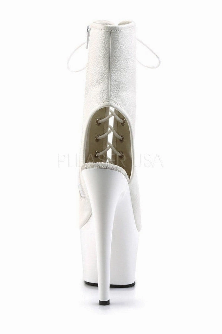 ADORE-1016 Platform Boot  | White Faux Leather