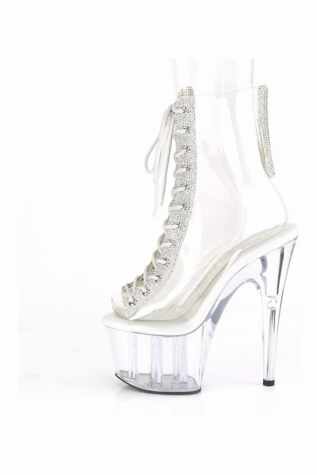 ADORE-1016C-2 Exotic Ankle Boot | Clear Vinyl