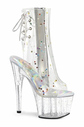 ADORE-1018C-2 Ankle Boot | Clear Faux Leather