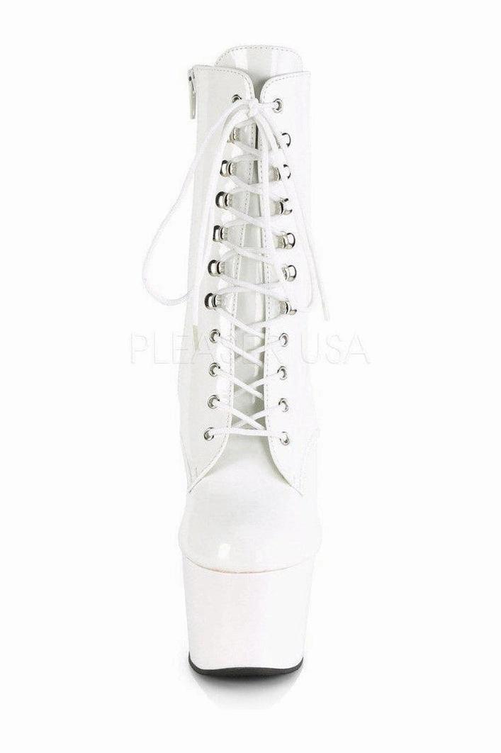 ADORE-1020 Platform Ankle Boot | White Patent