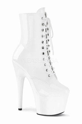 ADORE-1020 Platform Ankle Boot | White Patent