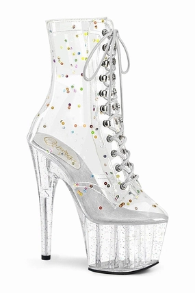 ADORE-1020C-2 Ankle Boot | Clear Faux Leather