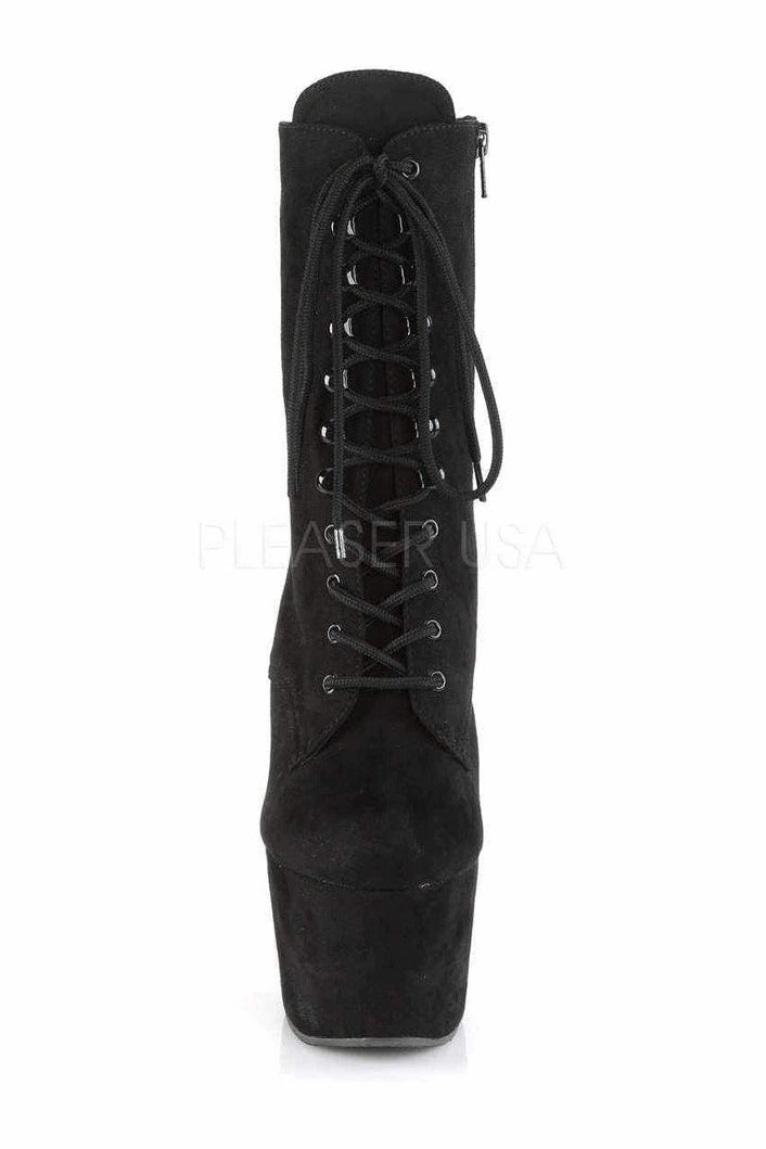ADORE-1020FS Platform Ankle Boot | Black Faux Leather