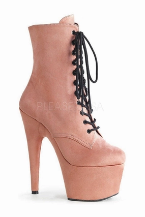 ADORE-1020FS Platform Ankle Boot | Pink Faux Leather