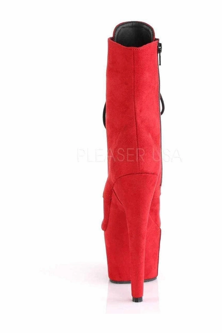 ADORE-1020FS Platform Ankle Boot | Red Faux Leather