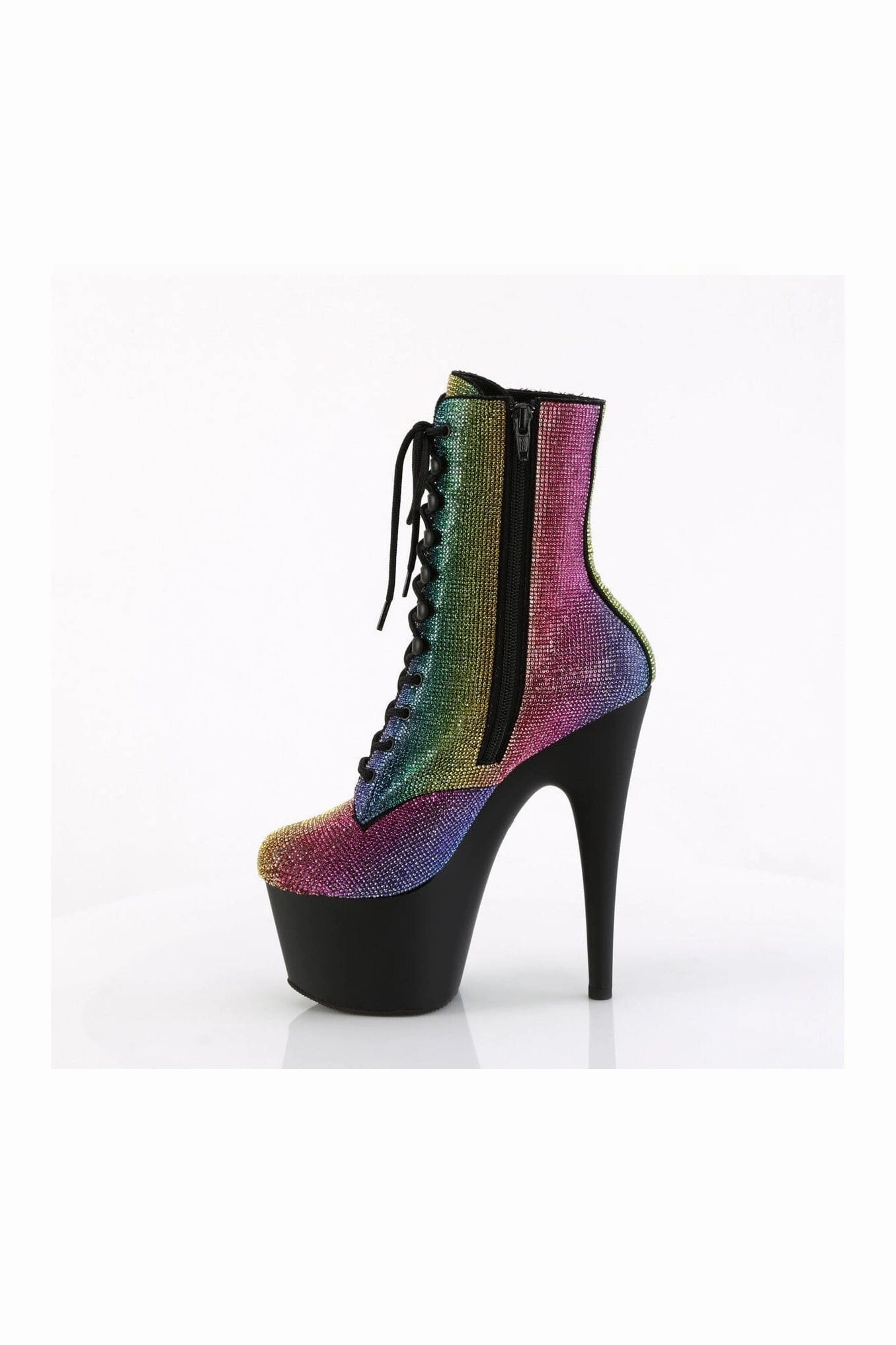 ADORE-1020RS Rainbow Faux Suede Ankle Boot