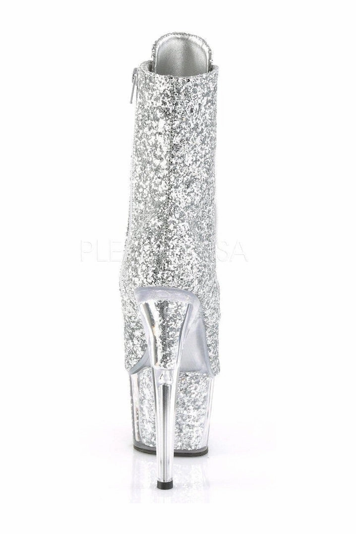 ADORE-1021G Platform Ankle Boot | Silver Glitter