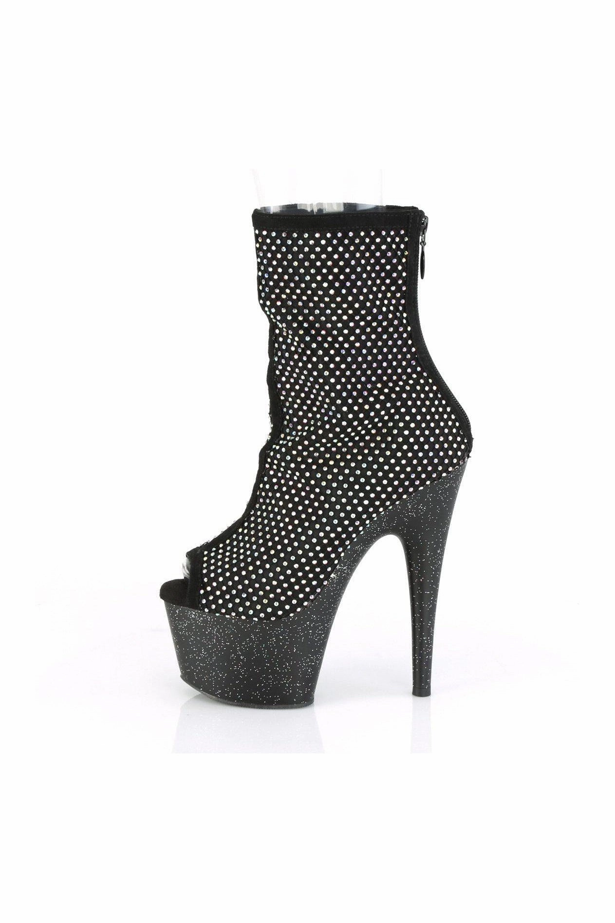 ADORE-1031GM Ankle Boot | Black Faux Suede