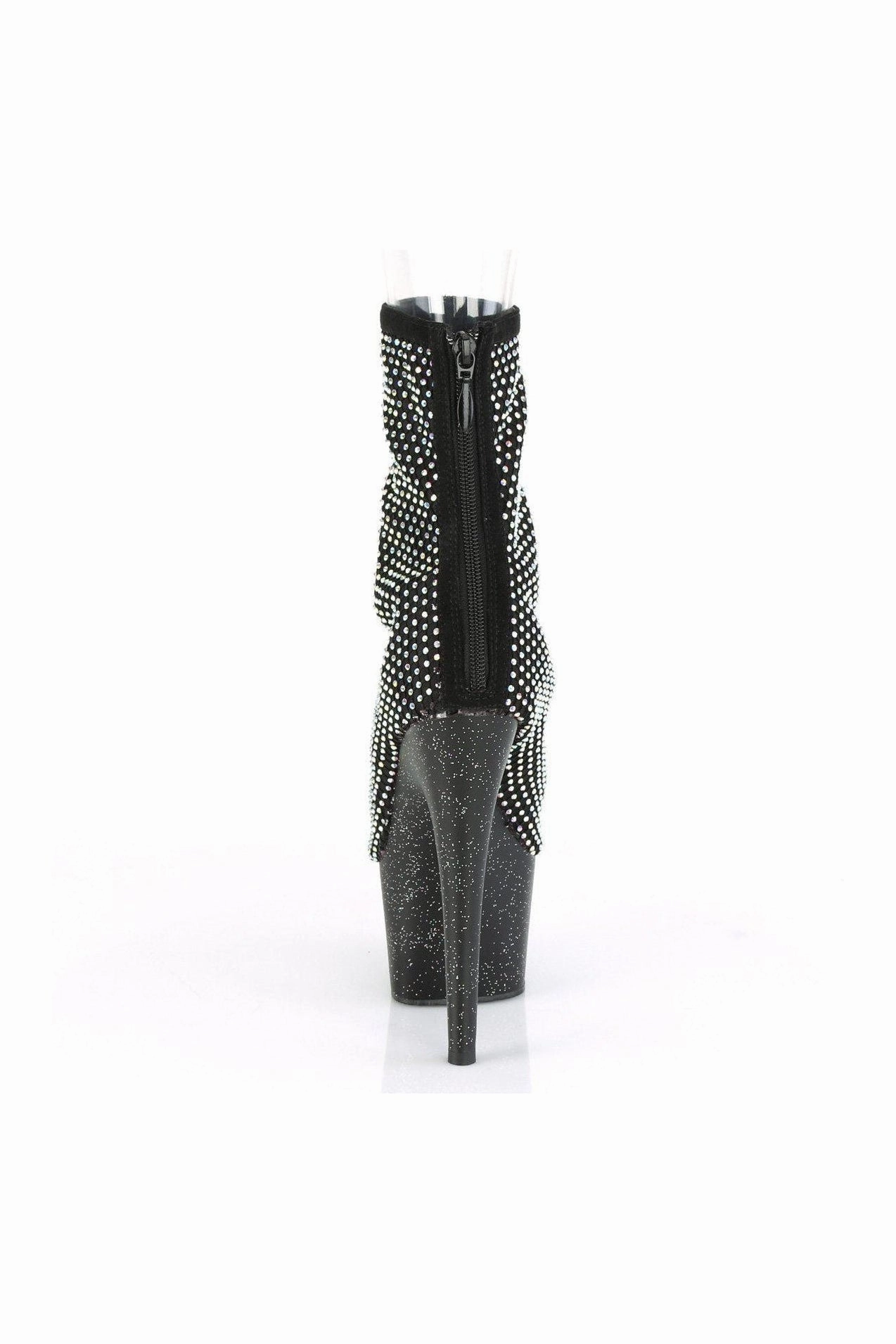 ADORE-1031GM Ankle Boot | Black Faux Suede