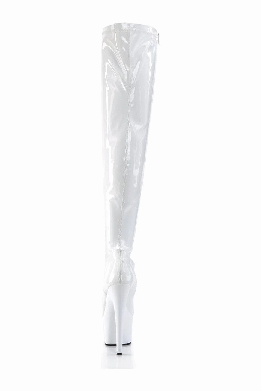 ADORE-3000 White Patent Thigh Boot