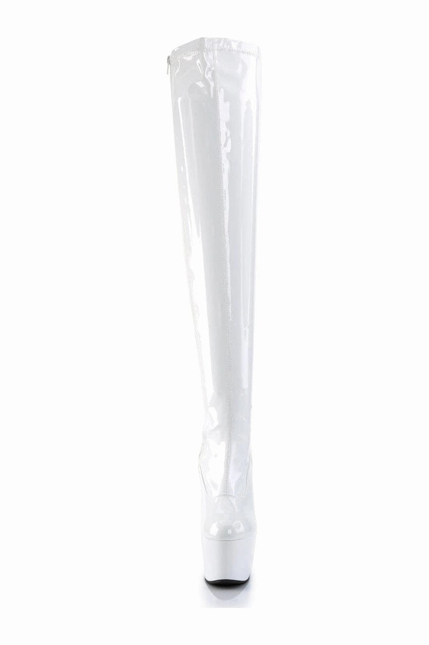 ADORE-3000 White Patent Thigh Boot