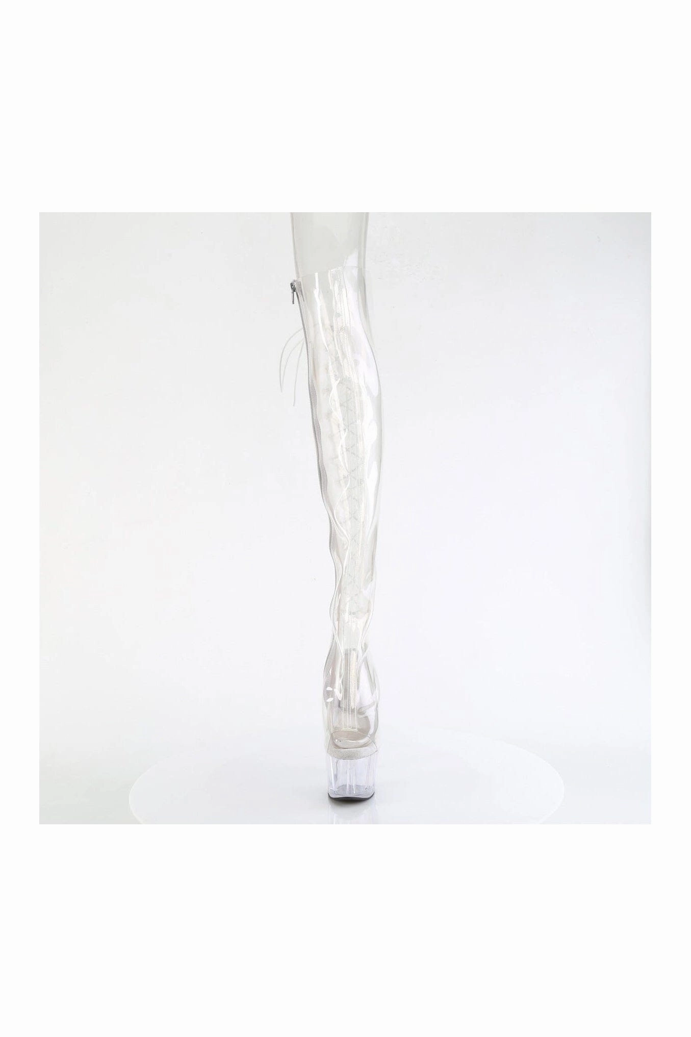 ADORE-3019C Clear Faux Leather Knee Boot