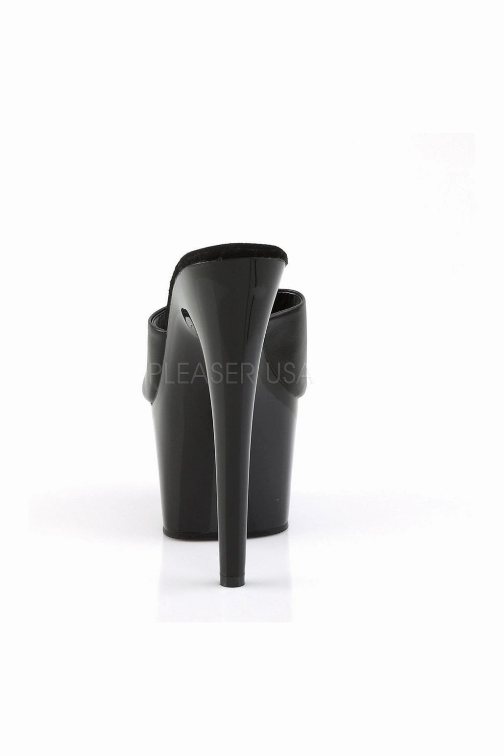 ADORE-701 Platform Slide  | Black Genuine Leather
