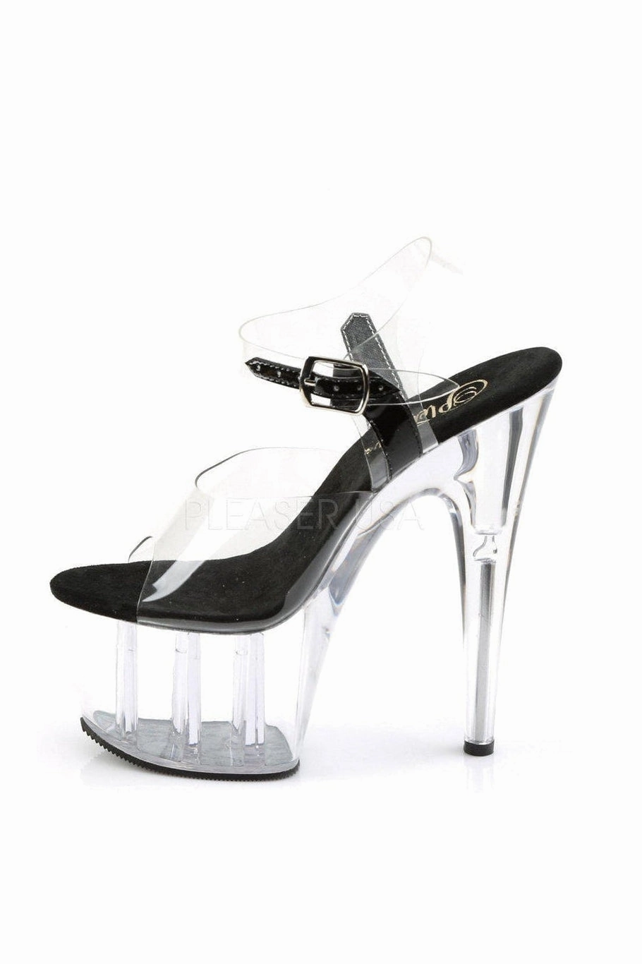 ADORE-708 Platform Sandal  | Clear Vinyl