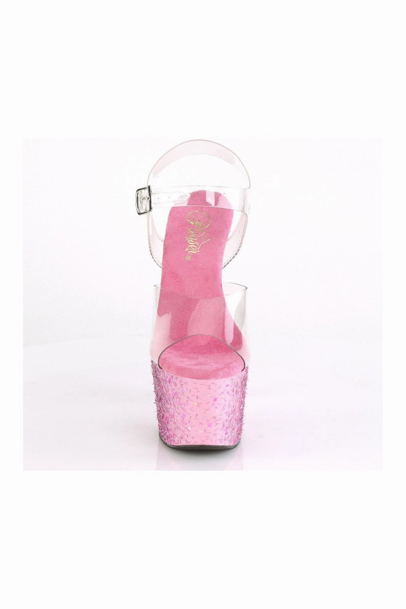 ADORE-708CF Exotic Sandal | Clear Vinyl