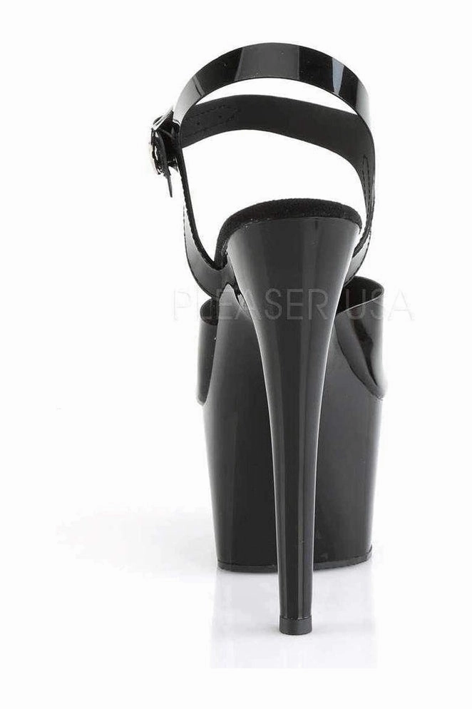 ADORE-708N Platform Sandal | Black Faux Leather