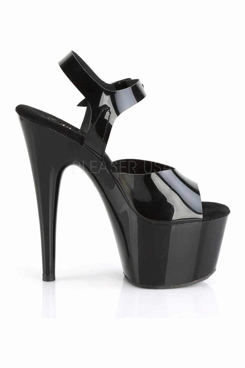 ADORE-708N Platform Sandal | Black Faux Leather