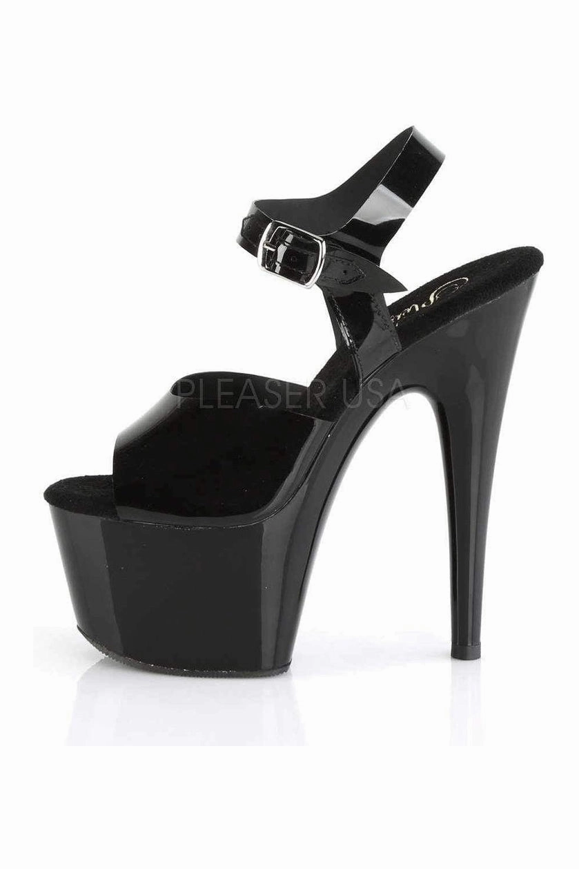 ADORE-708N Platform Sandal | Black Faux Leather