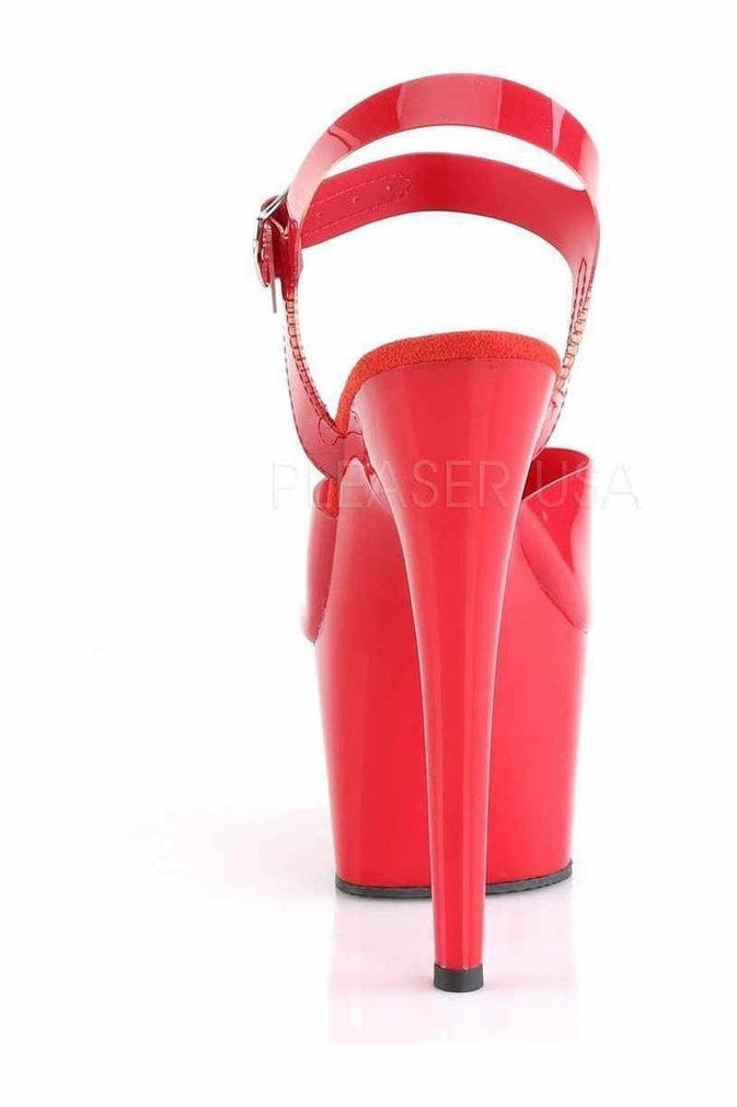 ADORE-708N Platform Sandal | Red Faux Leather