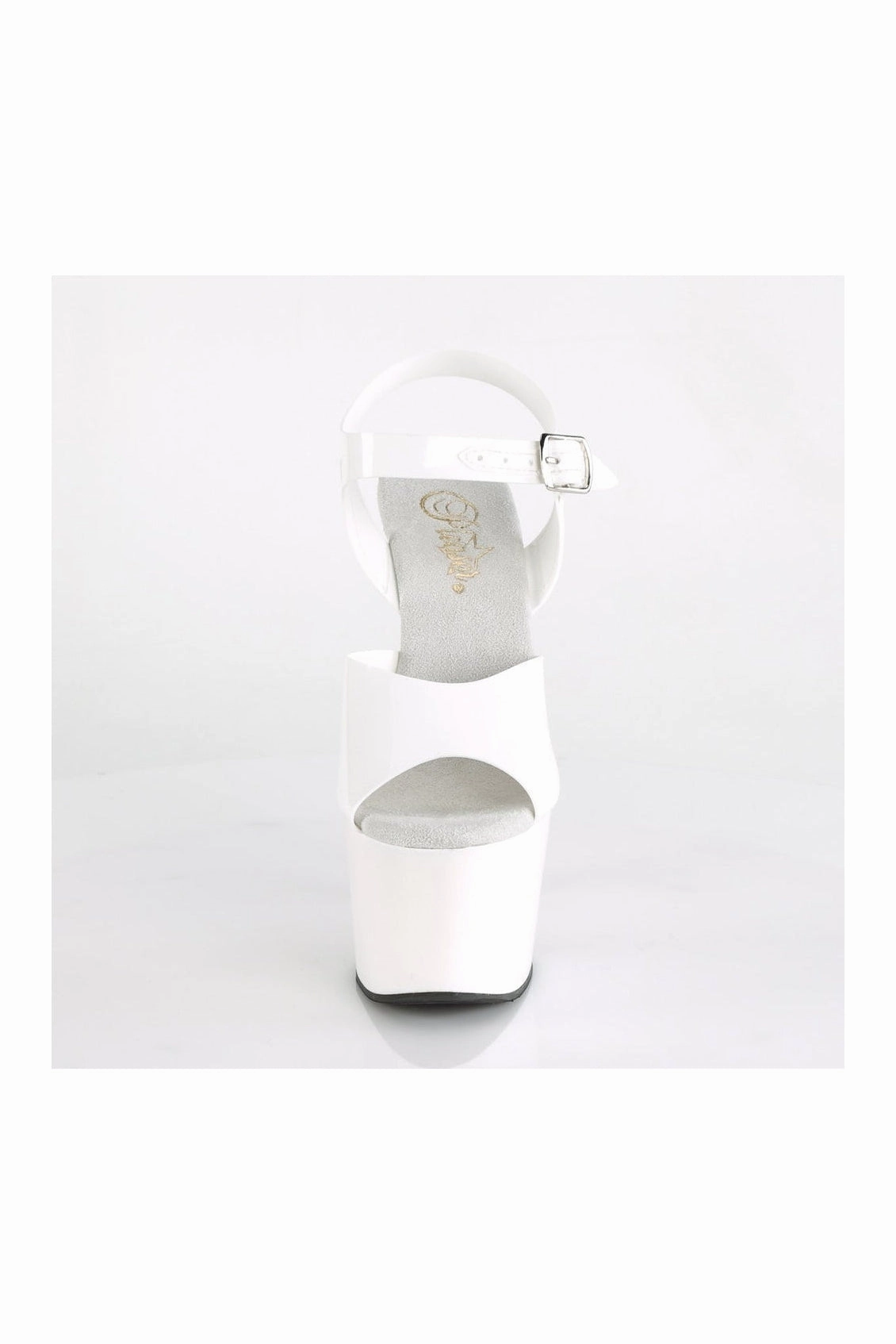 ADORE-708N Platform Sandal | White Faux Leather