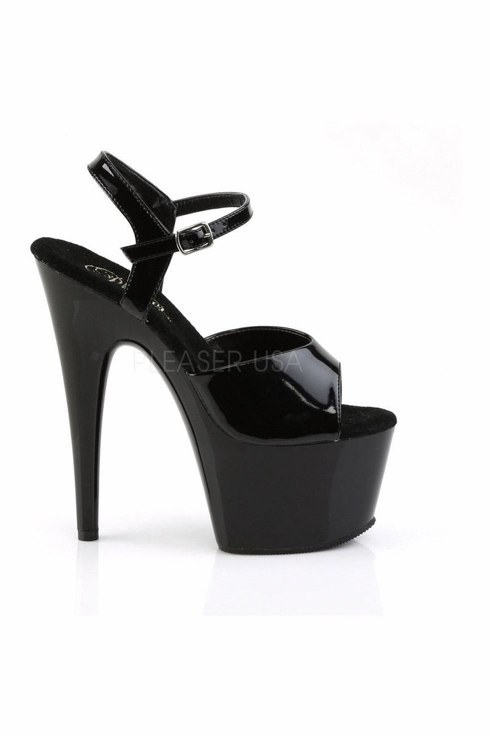 ADORE-709 Platform Sandal  | Black Patent