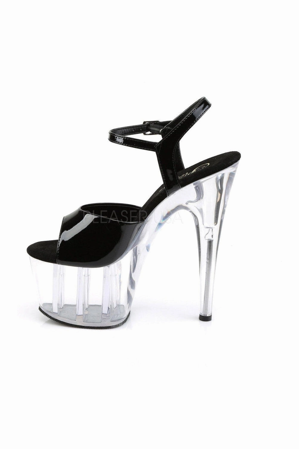 ADORE-709 Platform Sandal  | Black Patent