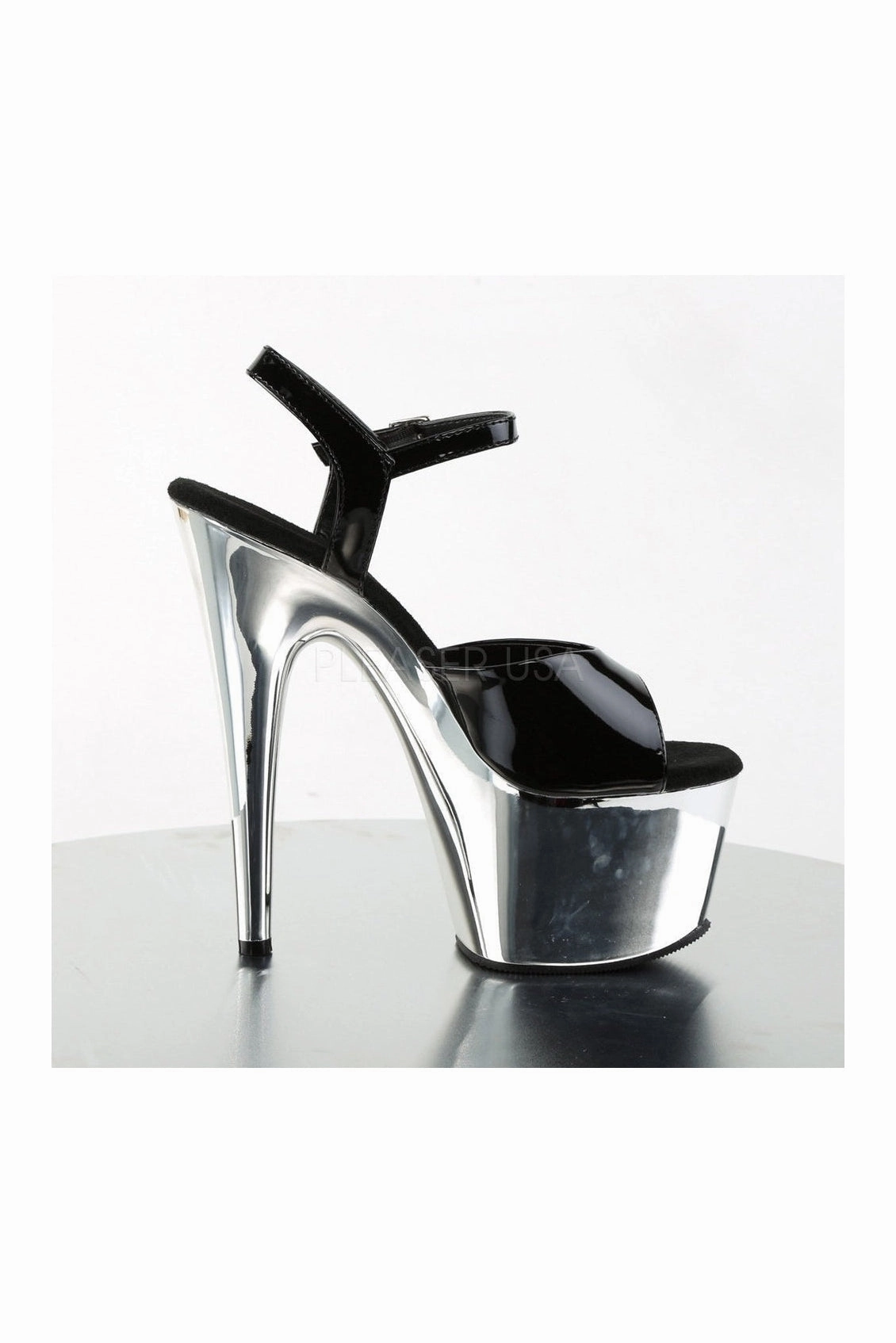 ADORE-709 Platform Sandal  | Black Patent