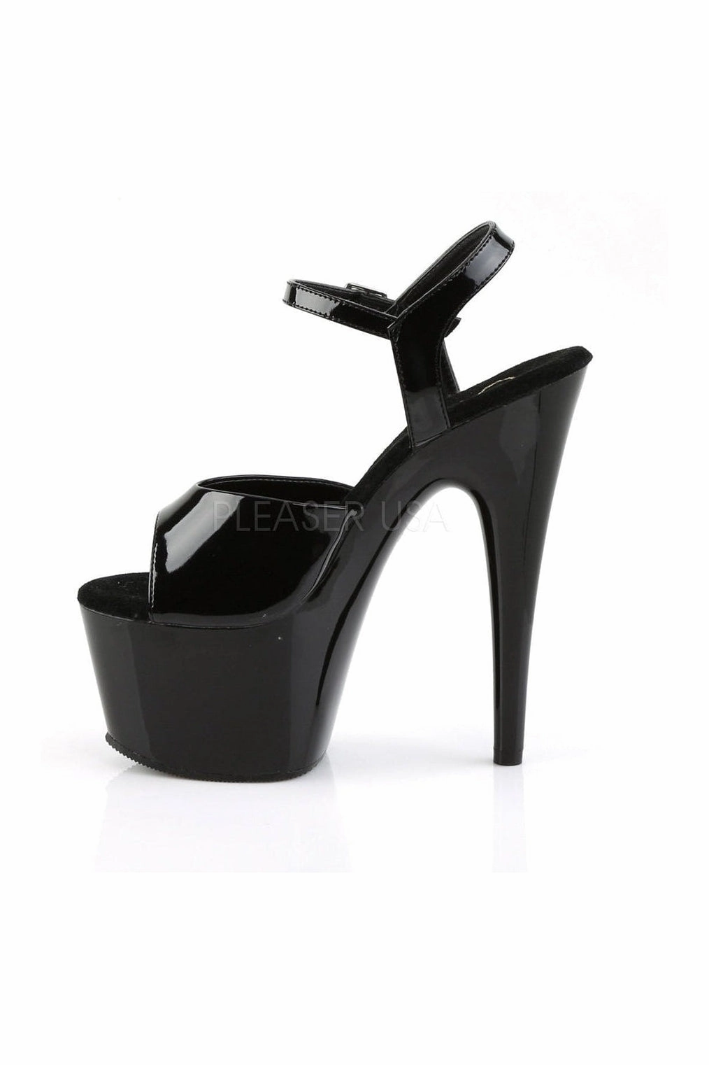 ADORE-709 Platform Sandal  | Black Patent