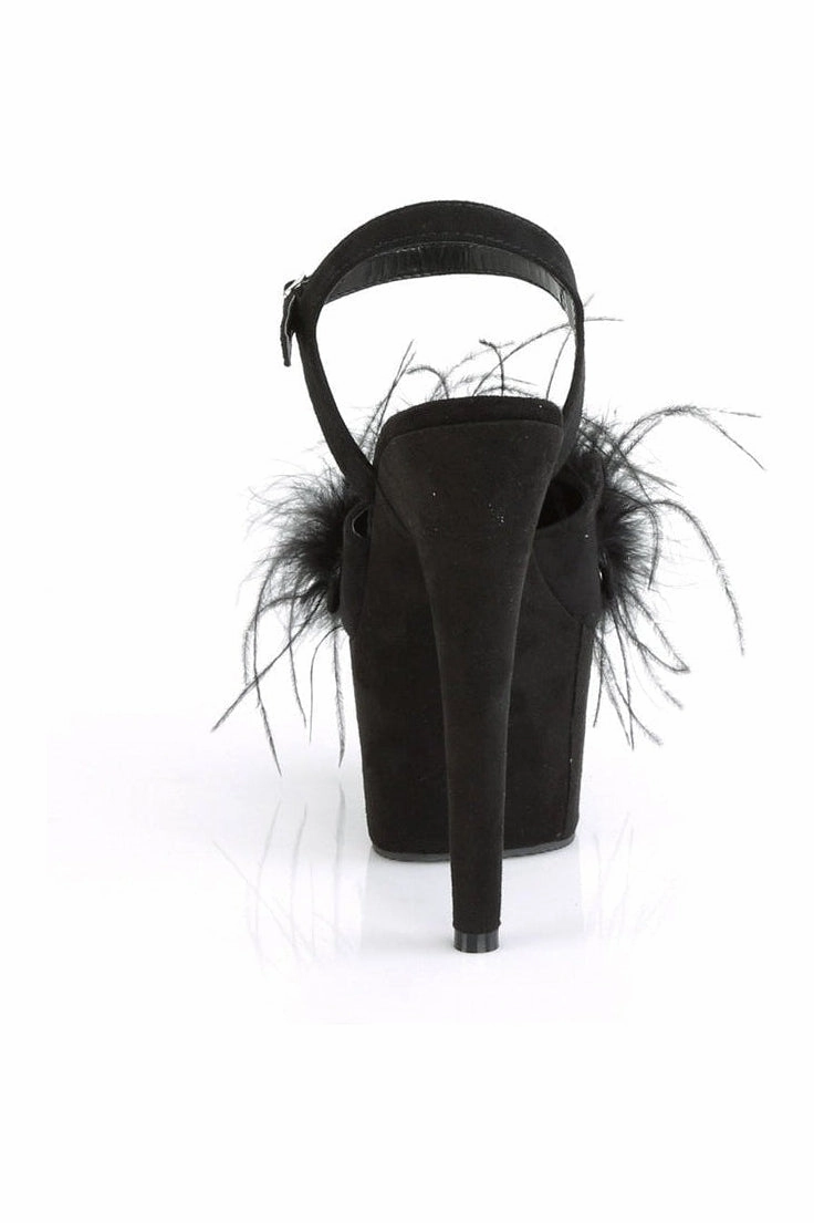 ADORE-709F Exotic Sandal | Black Faux Suede