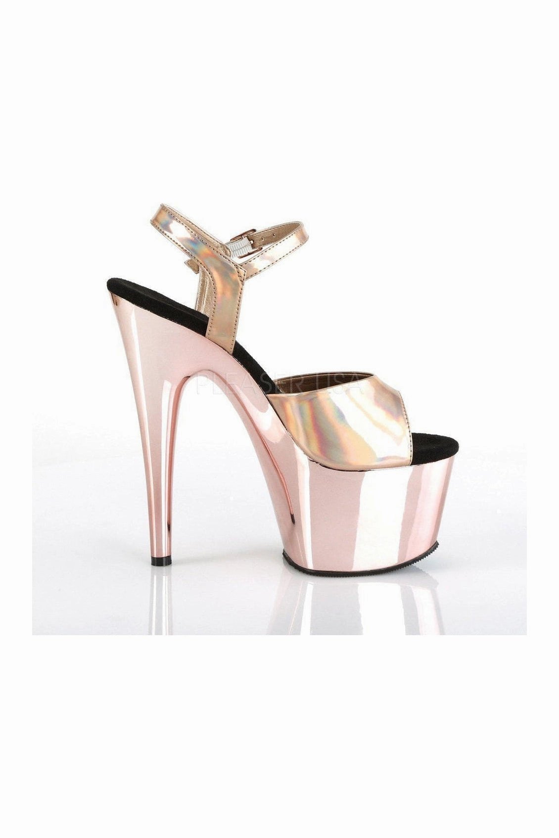 ADORE-709HGCH Platform Sandal  | Rose Gold Patent