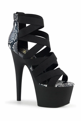 ADORE-748SP Exotic Sandal | Black Elastic