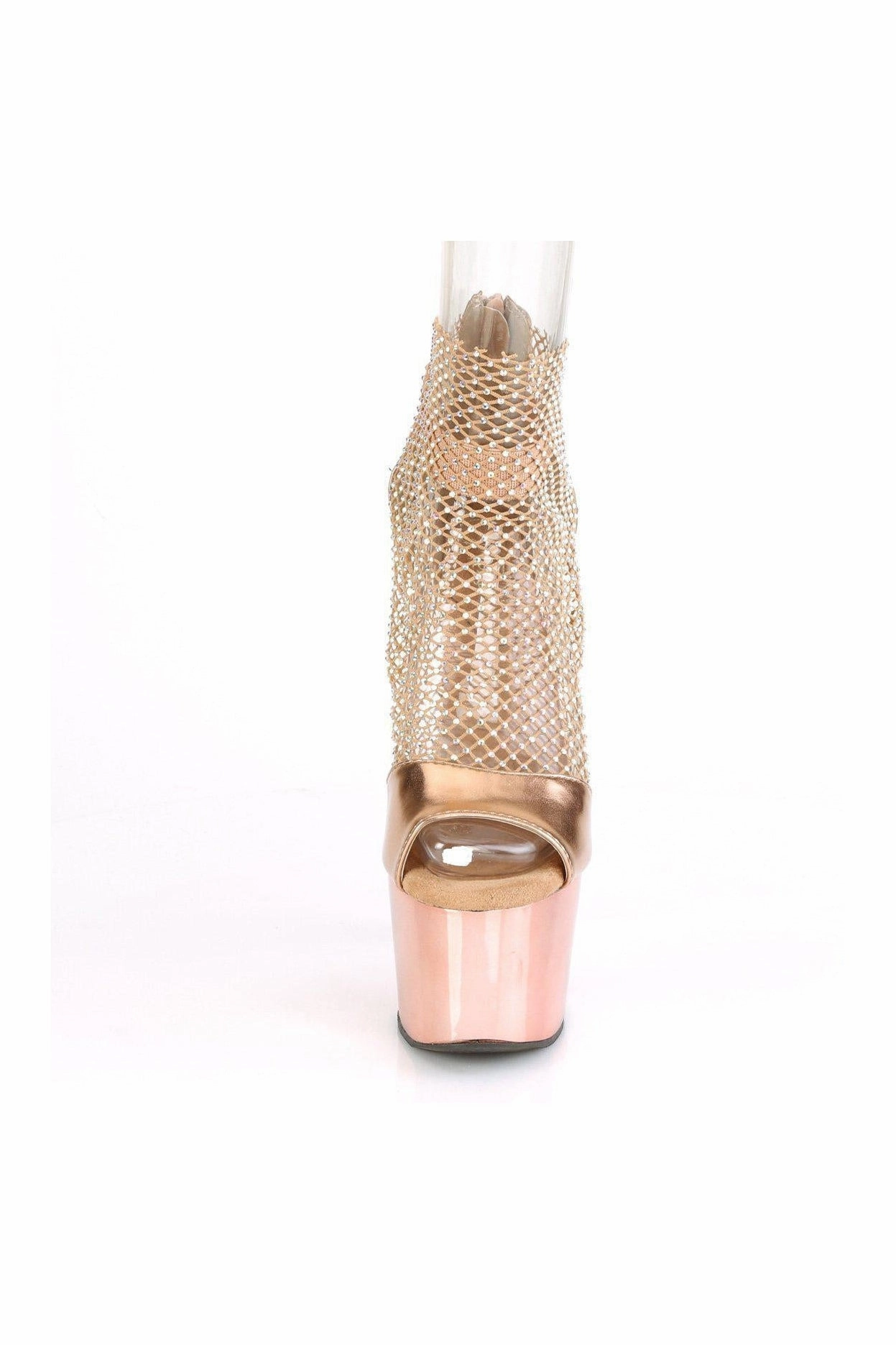 ADORE-765RM Exotic Sandal | Rose Gold Faux Leather