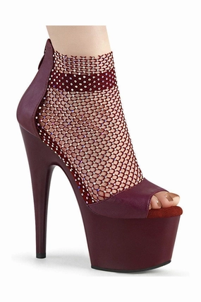 ADORE-765RM Sandal | Burgundy  Faux Leather