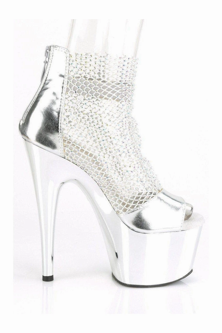 ADORE-765RM Sandal | Silver Faux Leather