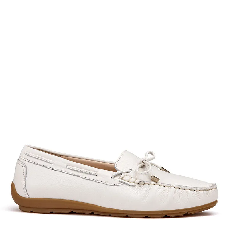 ALABAMA SPORT - CREAM LEATHER FLATS