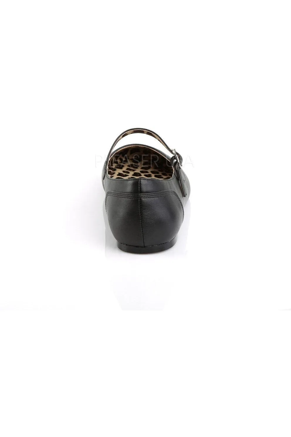 ANNA-02 Flat | Black Faux Leather