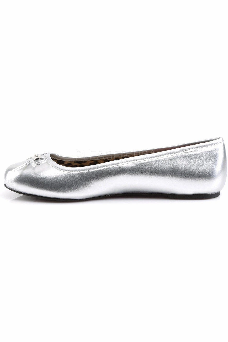 ANNA-01 Flat | Silver Faux Leather