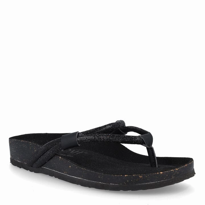 Antea Women's Cork Vegan Sandals | Black