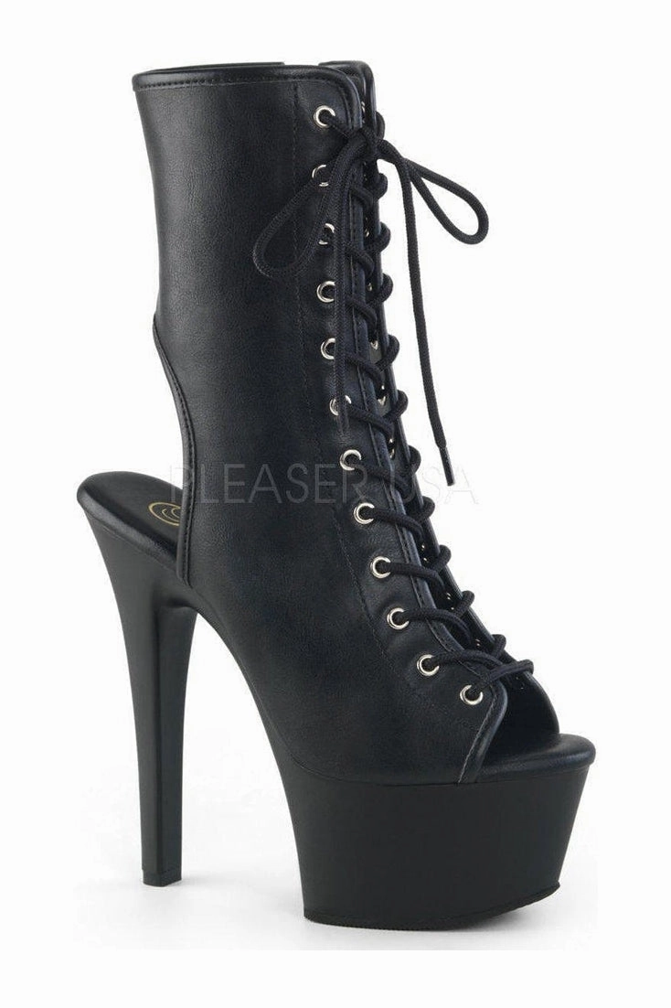ASPIRE-1016 Platform Ankle Boot | Black Faux Leather
